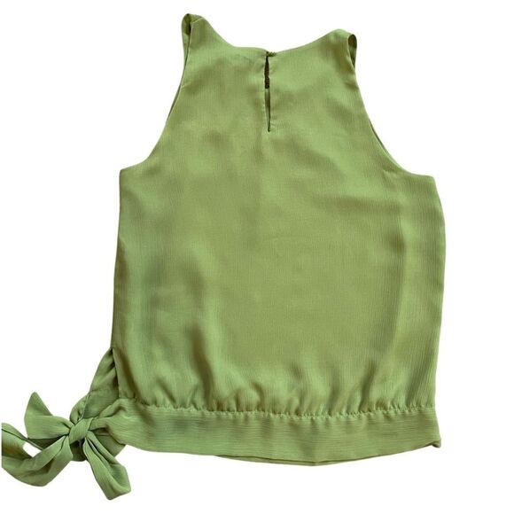 Apt. 9 Green Pleated Neckline Sleeveless Chiffon Blouse • NWT - Picture 2 of 8